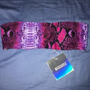 MISSGUIDED Snake Print Bikini Top